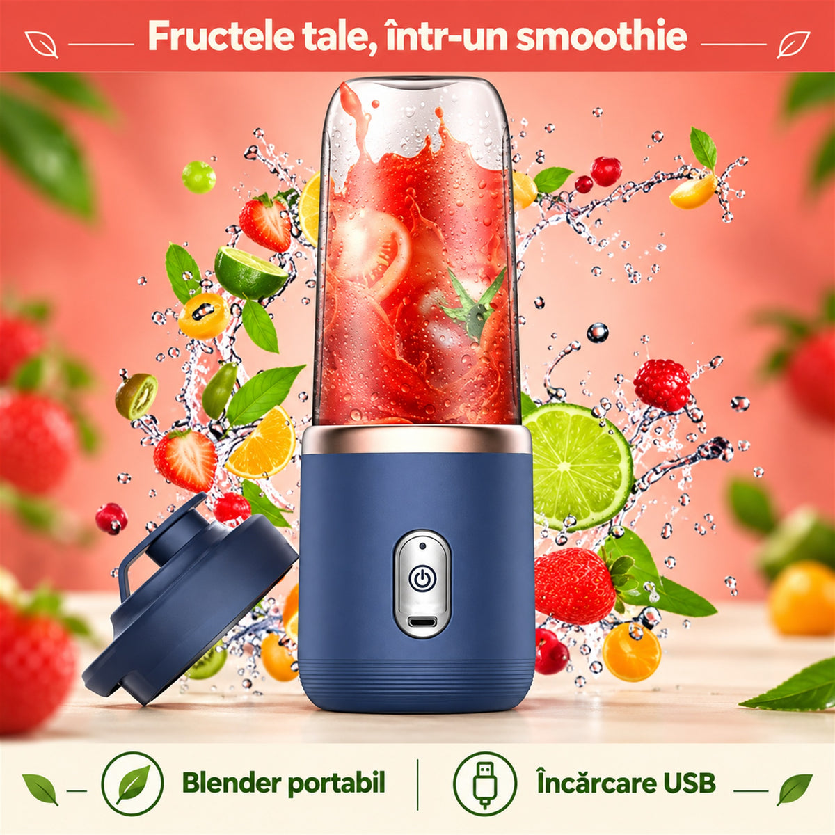 MINI BLENDER PORTABIL USB - SMOOTHIE ORIUNDE (SMOOTHIEGO)