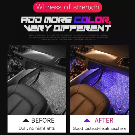 MUSICGLOW CAR – Lumini LED Ambientale Auto cu 7 Culori, Control Muzical și Telecomandă