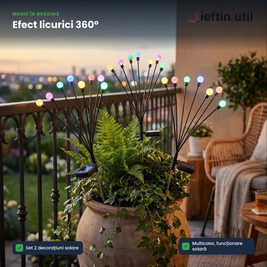 LED LICURICI – Set 2 decorațiuni solare LED de grădină