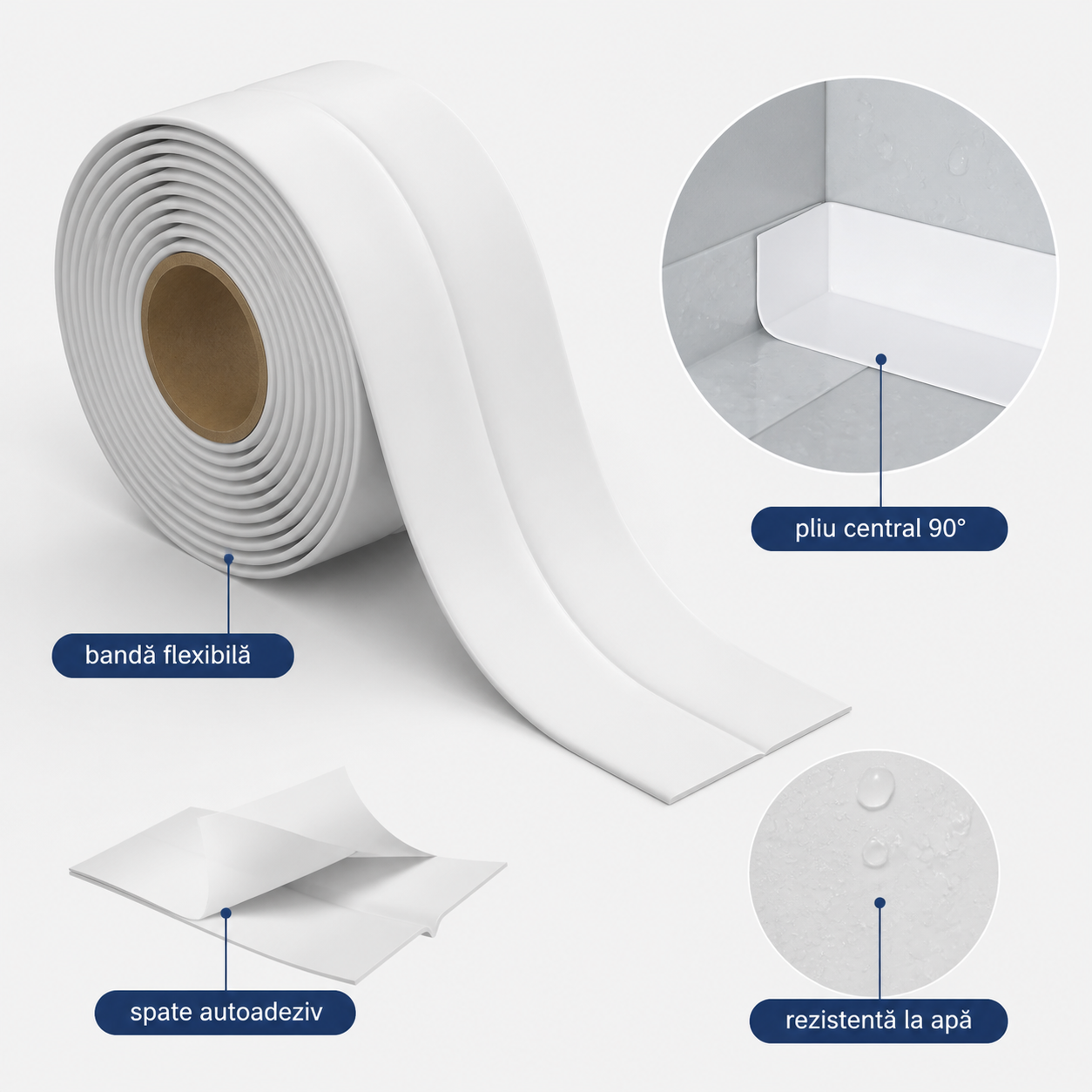 MOULDSTOP TAPE – Bandă adezivă etanșare baie 1+1 GRATIS – Scapă de mucegai și umezeală definitiv