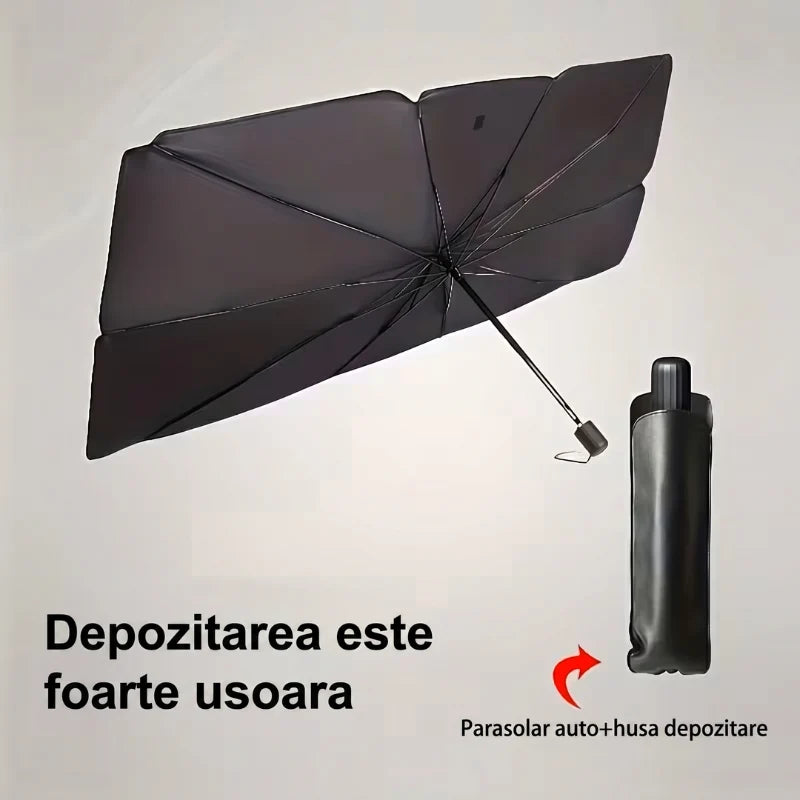 SUNSHADE PRO – Parasolar auto tip umbrelă pentru parbriz – Mașina ta răcoasă și protejată vara (UV rezistent)