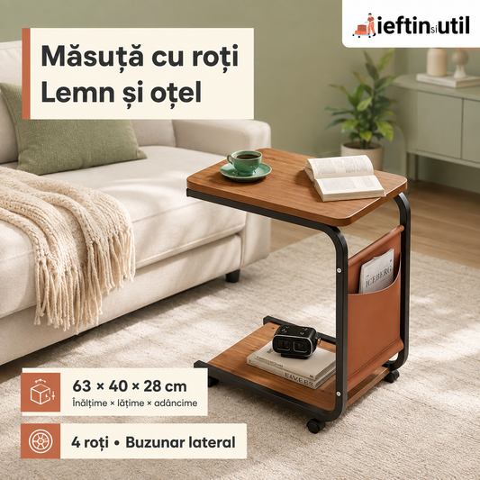 MĂSUȚĂ LATERALĂ CU ROȚI - CONFORT LA ÎNDEMÂNĂ (ROLLCART)