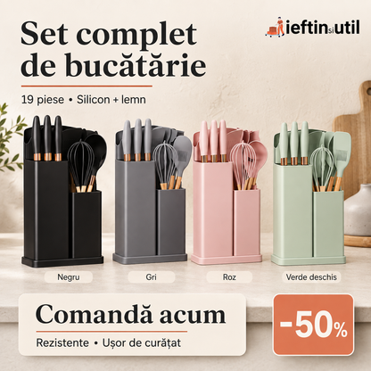 SET 19 USTENSILE DE BUCĂTĂRIE - REZISTENTE LA CĂLDURĂ (CHEFTOOLS PRO)