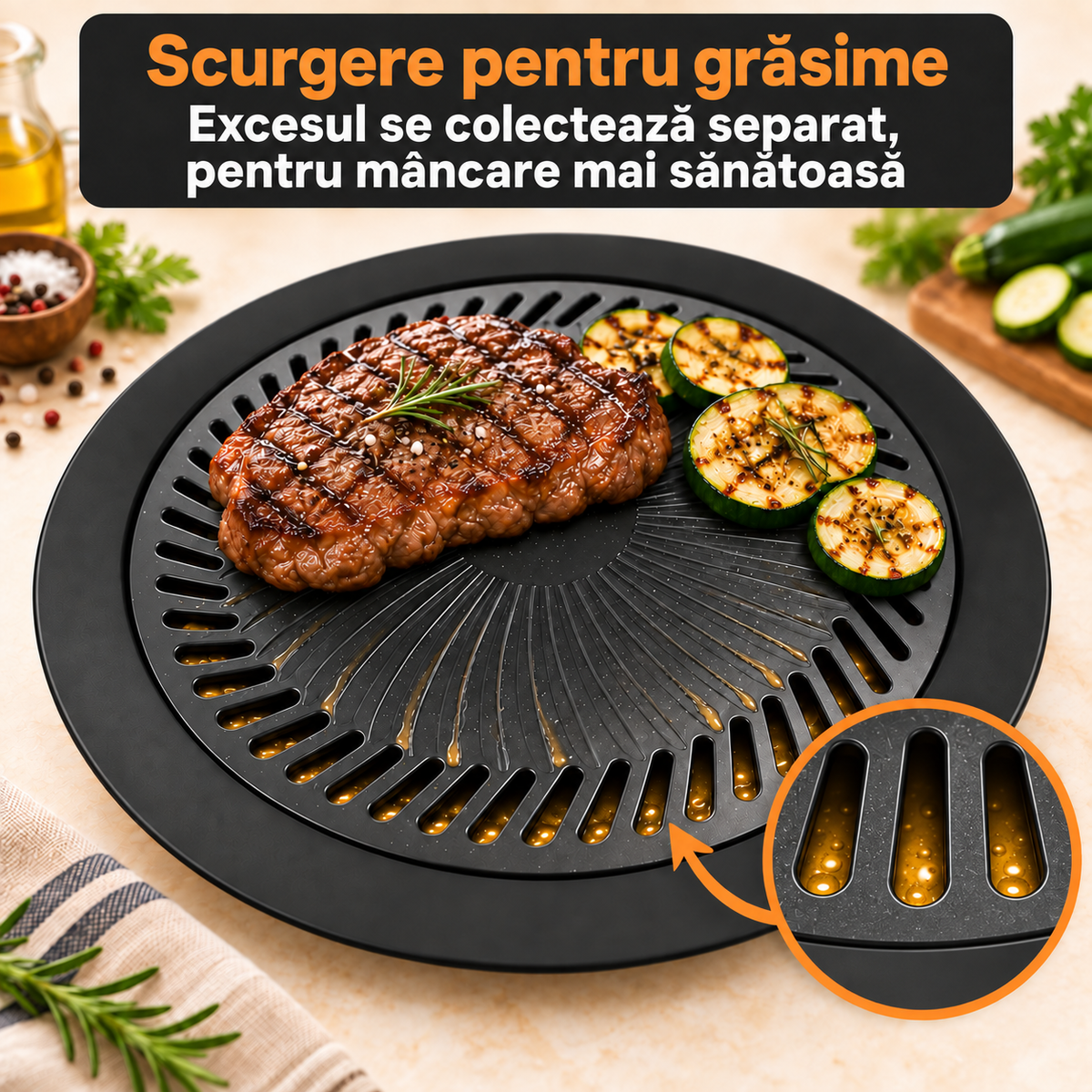 1+1 GRATIS - GRILL ANTIADERENT PENTRU ARAGAZ - GĂTEȘTE INTELIGENT (GRILLPAN)