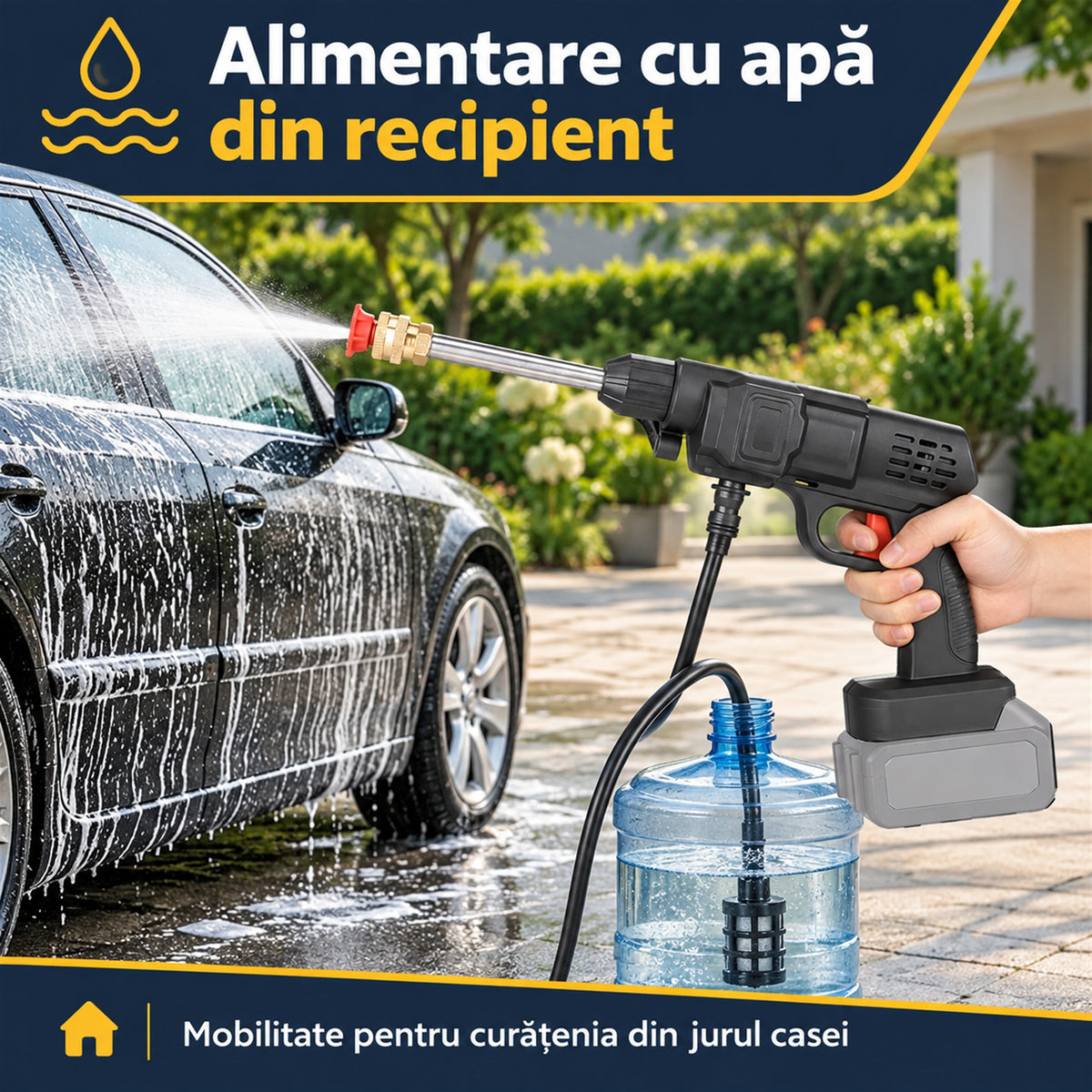 PISTOL DE SPĂLAT CU PRESIUNE, 2 ACUMULATORI - CURĂȚENIE PUTERNICĂ (POWERWASH)