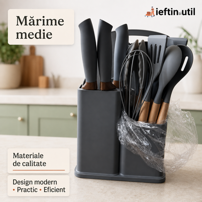 SET 19 USTENSILE DE BUCĂTĂRIE - REZISTENTE LA CĂLDURĂ (CHEFTOOLS PRO)