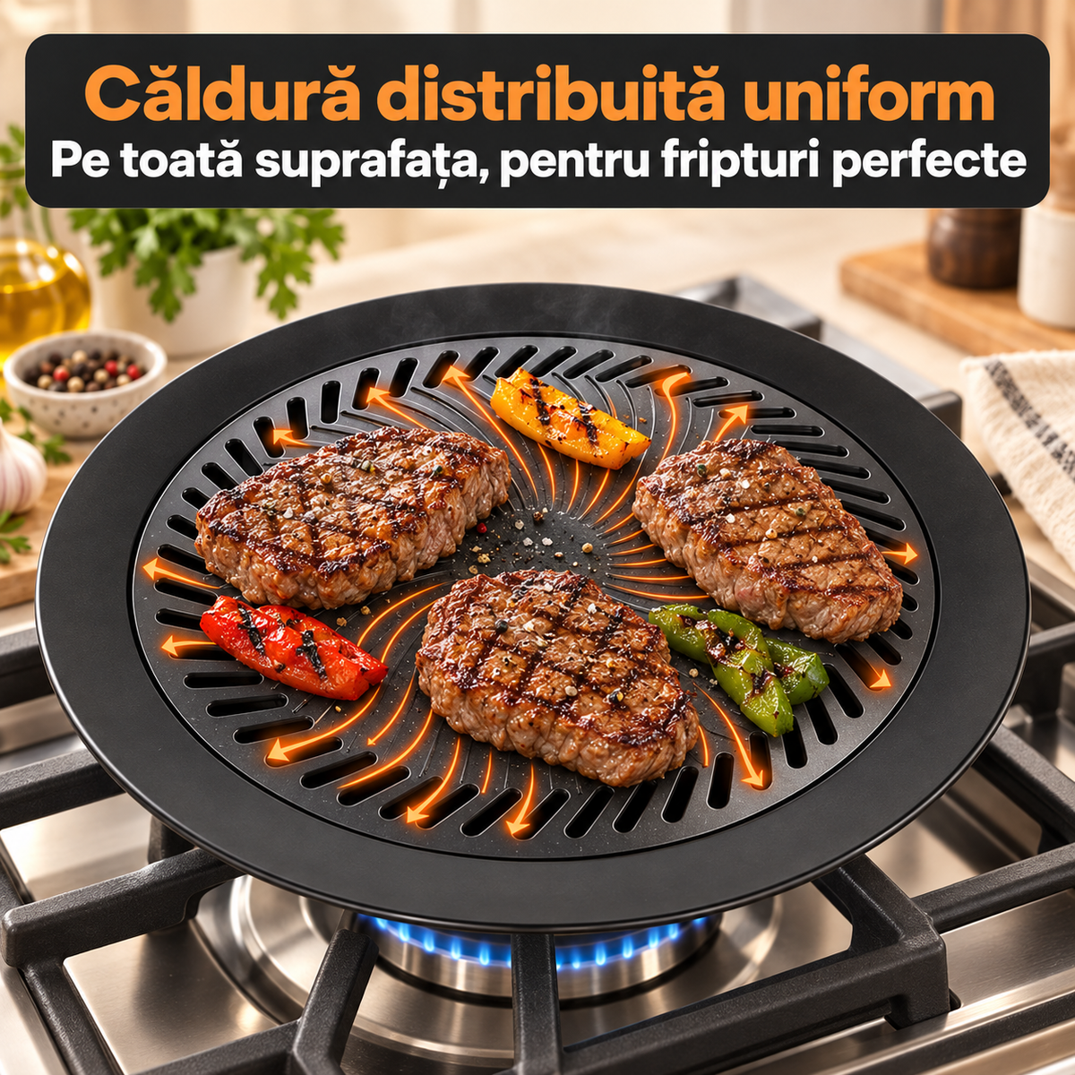 1+1 GRATIS - GRILL ANTIADERENT PENTRU ARAGAZ - GĂTEȘTE INTELIGENT (GRILLPAN)