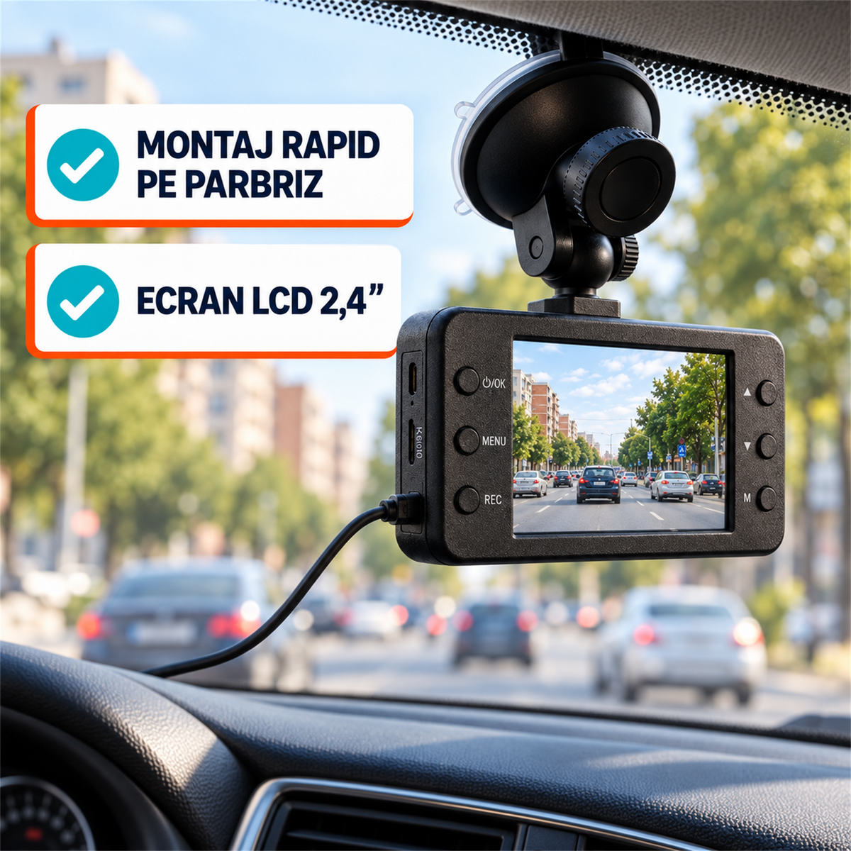 CAMERĂ AUTO HD CU SENZOR DE MIȘCARE - FILMARE ȘI NOAPTEA (K6000)