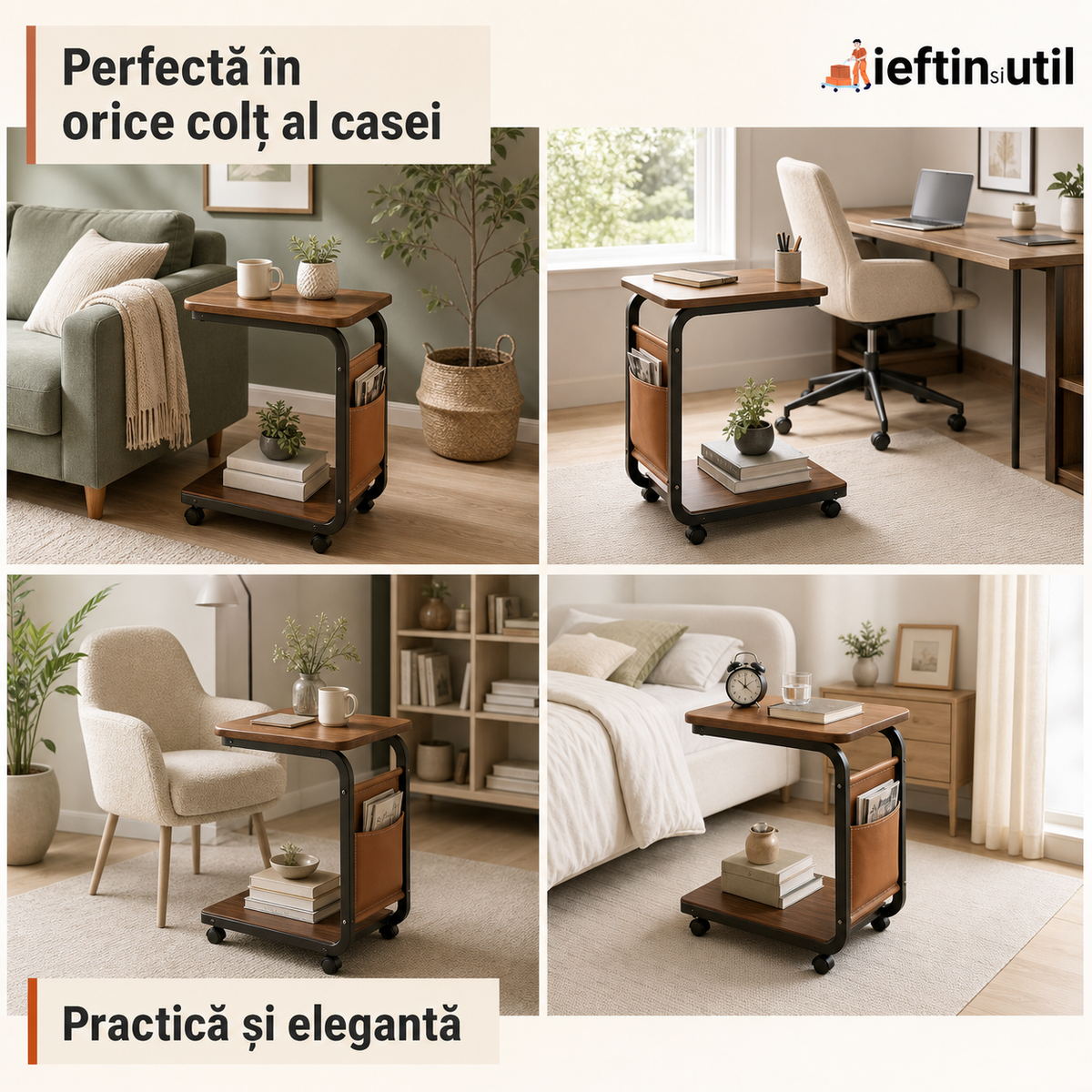 MĂSUȚĂ LATERALĂ CU ROȚI - CONFORT LA ÎNDEMÂNĂ (ROLLCART)