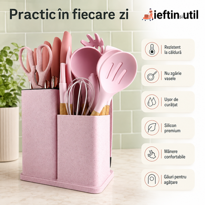 SET 19 USTENSILE DE BUCĂTĂRIE - REZISTENTE LA CĂLDURĂ (CHEFTOOLS PRO)