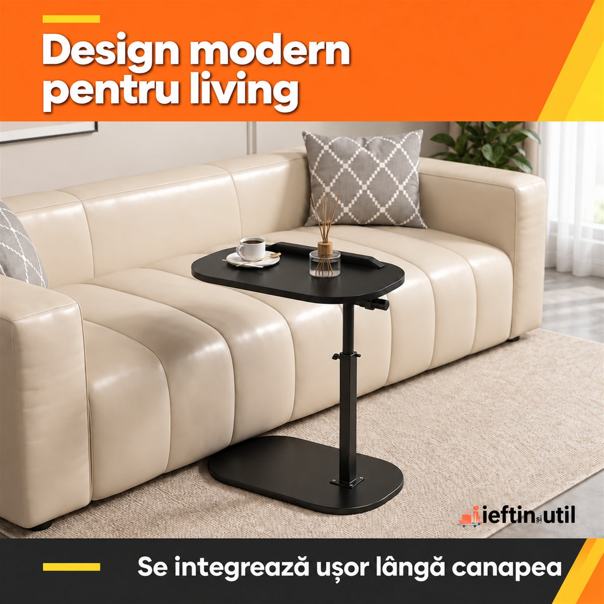 MĂSUȚĂ DE CAFEA LATERALĂ - ELEGANȚĂ LÂNGĂ CANAPEA (SIDETABLE)
