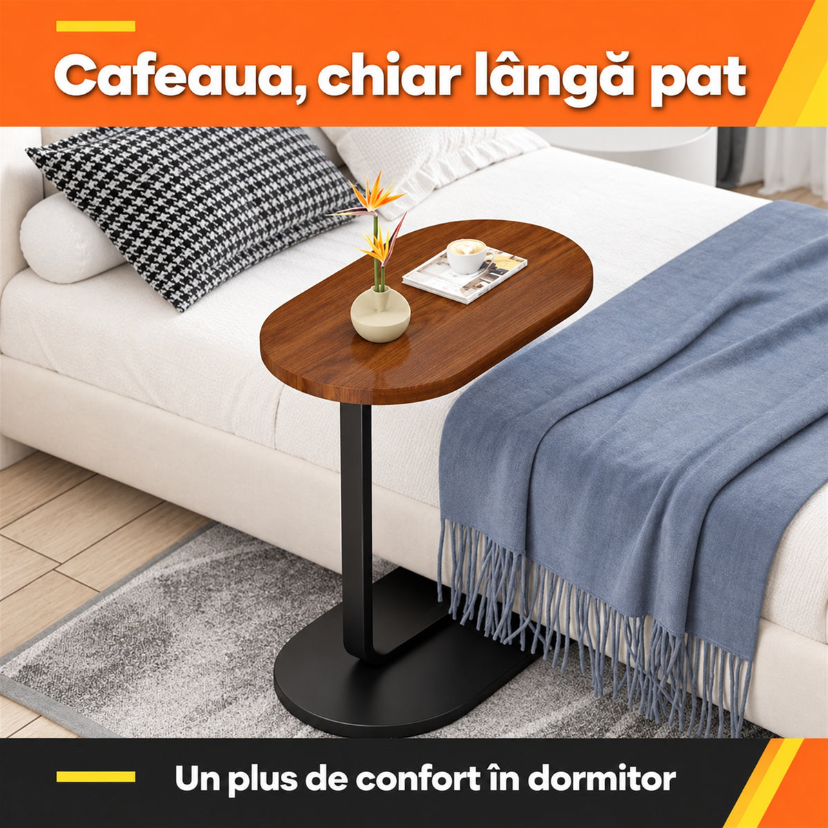 MĂSUȚĂ DE CAFEA LATERALĂ - ELEGANȚĂ LÂNGĂ CANAPEA (SIDETABLE)