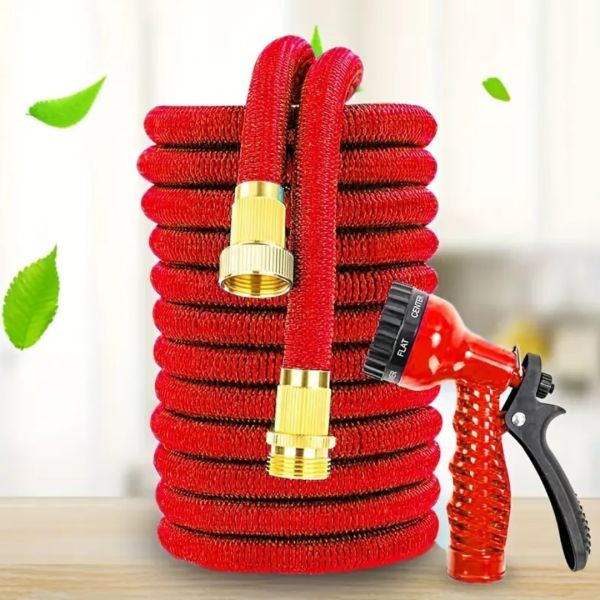 AQUAFLEX 37.5M – Furtun Extensibil cu Racord Metalic Premium și Pistol Multifuncțional