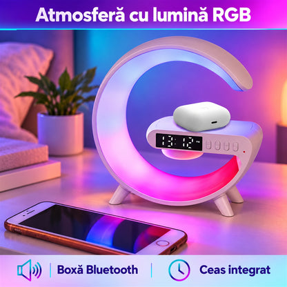 LAMPĂ SMART 4-ÎN-1, LED + BOXĂ BLUETOOTH - AMBIANȚĂ INSTANT (LUMISOUND)