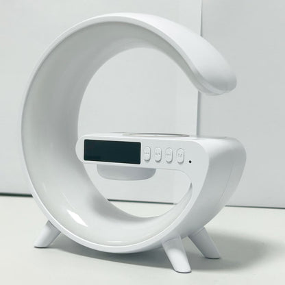 LUMISOUND 4in1 – Lampă Smart LED cu RGB, Boxă Bluetooth, Ceas și Încărcător Wireless