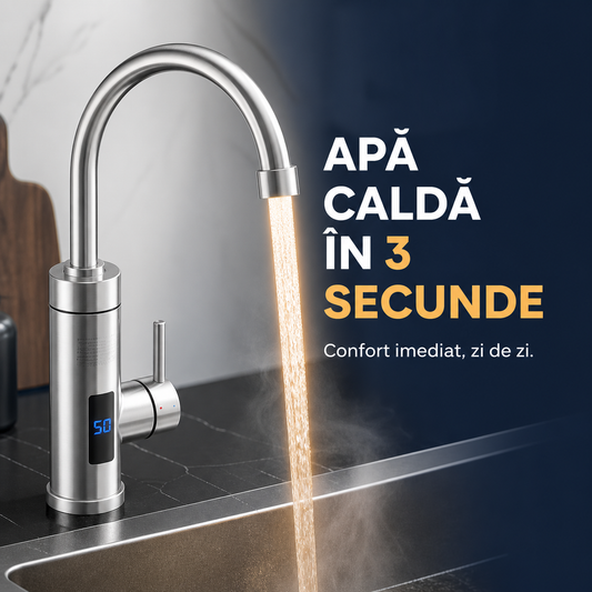 HOTFLOW TAP – Robinet electric cu încălzire instantanee – Apă caldă în 3 secunde, cu afișaj digital