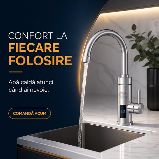 HOTFLOW TAP – Robinet electric cu încălzire instantanee – Apă caldă în 3 secunde, cu afișaj digital