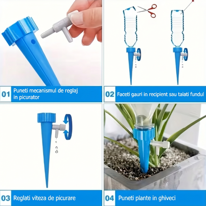 AQUADRIP 12 – Picurătoare automată pentru plante – Set 12 bucăți, udare inteligentă fără efort