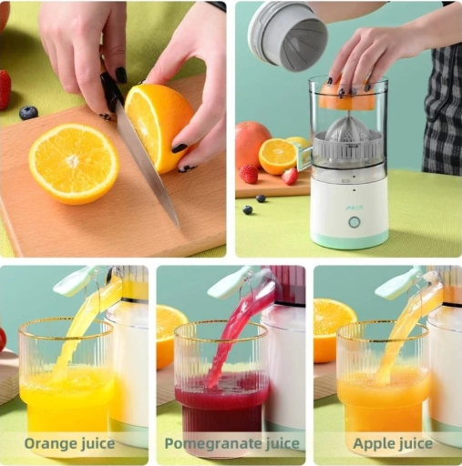 JUICYGO 45W – Storcător Electric de Fructe, Suc Proaspăt Oriunde, Fără Efort