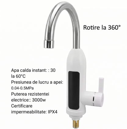 HOTFLOW TAP – Robinet electric cu încălzire instantanee – Apă caldă în 3 secunde, cu afișaj digital
