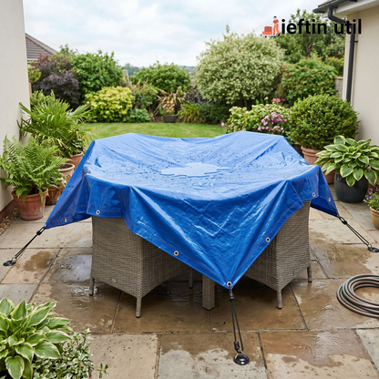 Cover Design – Prelată impermeabilă 4 x 5 m albastră, protecție lemne, mobilier și mașini