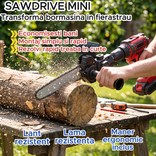 ADAPTOR MINI DRUJBĂ PENTRU BORMAȘINĂ - TAIE LEMN CA UN PROFESIONIST (SAWDRIVE MINI)