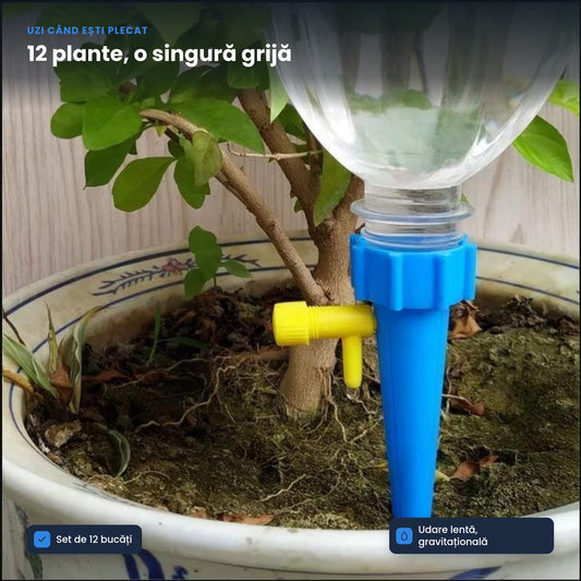 AQUADRIP 12 – Picurătoare automată pentru plante – Set 12 bucăți, udare inteligentă fără efort