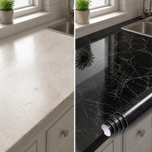 BLACKMARBLE – Tapet autocolant marmură negru – Transformă-ți mobila într-o clipă, fără renovare (60×300 cm)
