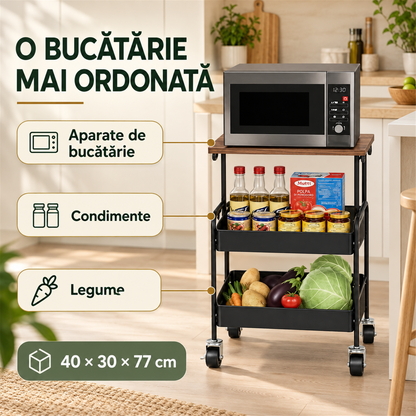 CĂRUCIOR METALIC CU 3 NIVELE - ORDINE PERFECTĂ ORIUNDE (CARTROLL)