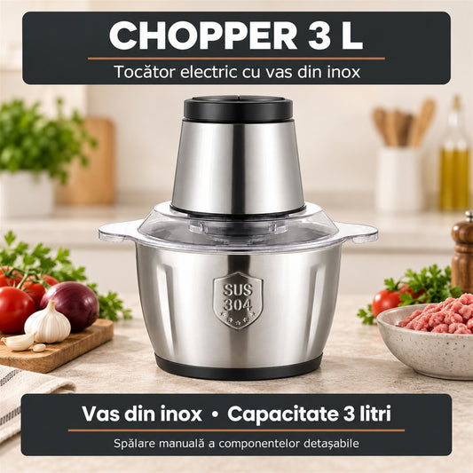 TOCĂTOR ELECTRIC RAPID 3L - TAIE TOTUL ÎN SECUNDE (CHOPPER)