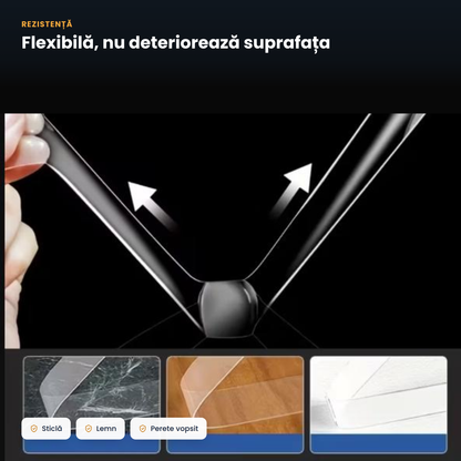 GRIPTAPE – Bandă magică dublu adezivă silicon transparent 1+1 GRATIS – Lipește totul, nu se vede nimic (Ivy Grip 3m)