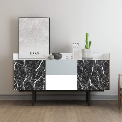 BLACKMARBLE – Tapet autocolant marmură negru – Transformă-ți mobila într-o clipă, fără renovare (60×300 cm)