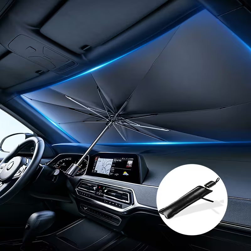 SUNSHADE PRO – Parasolar auto tip umbrelă pentru parbriz – Mașina ta răcoasă și protejată vara (UV rezistent)