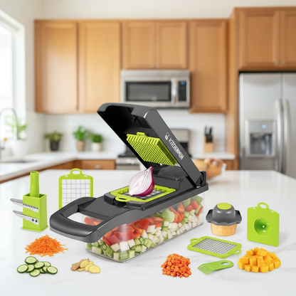 MULTIGRATER 14 – Set Răzătoare Multifuncțională pentru Feliere, Răzuire și Julienne