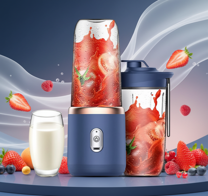 SMOOTHIEGO – Mini Blender Portabil cu Încărcare USB și 2 Pahare pentru Smoothie & Shake