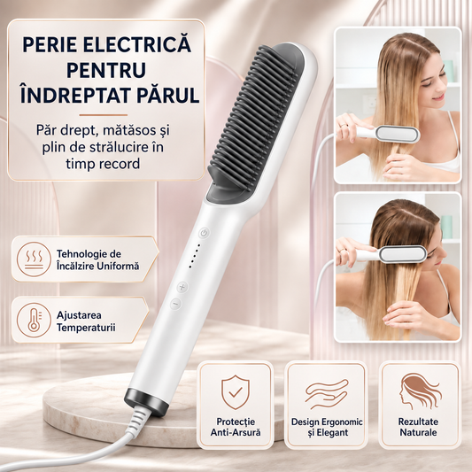 PERIE ELECTRICĂ PENTRU ÎNDREPTAT PĂRUL - PĂR LUCIOS ÎN MINUTE (SILKBRUSH)