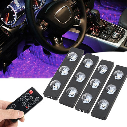 MUSICGLOW CAR – Lumini LED Ambientale Auto cu 7 Culori, Control Muzical și Telecomandă