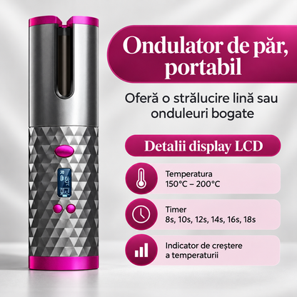 ONDULATOR DE PĂR, PORTABIL - STRALUCIRE MASIVA SAU ONDULEURI BOGATE (CURLPRO)