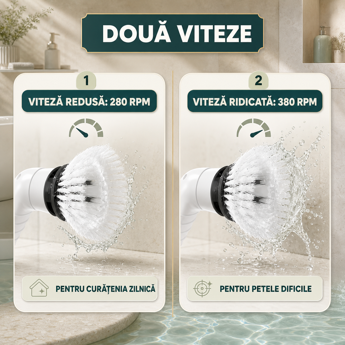 PERIE ELECTRICĂ ROTATIVĂ 9 ÎN 1 - CURĂȚĂ RAPID GRESIE ȘI JANTE (SPINCLEAN)