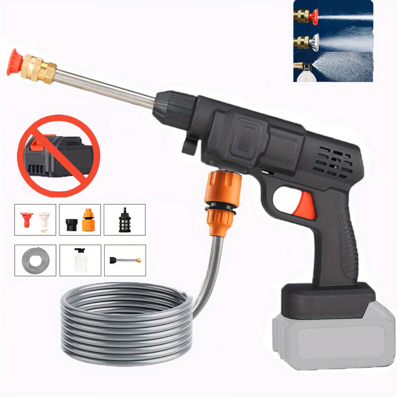 POWERWASH ONE – Pistol de Spălat cu Presiune, cu Acumulator și Set Complet de Accesorii