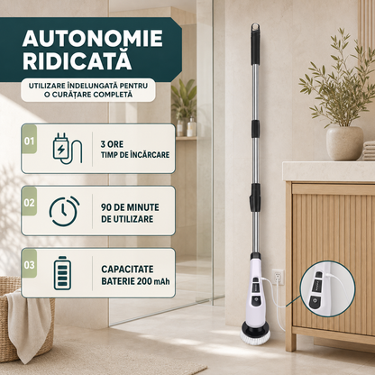 PERIE ELECTRICĂ ROTATIVĂ 9 ÎN 1 - CURĂȚĂ RAPID GRESIE ȘI JANTE (SPINCLEAN)