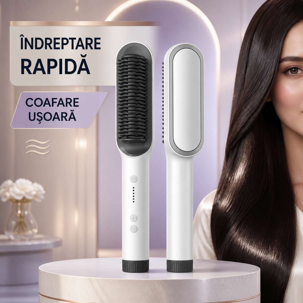 PERIE ELECTRICĂ PENTRU ÎNDREPTAT PĂRUL - PĂR LUCIOS ÎN MINUTE (SILKBRUSH)