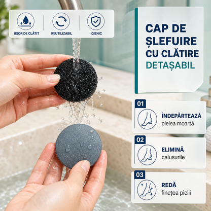 PILĂ ELECTRICĂ PENTRU CĂLCÂIE - PIELE MOARTĂ ÎNDEPĂRTATĂ RAPID (PEDIVAC)