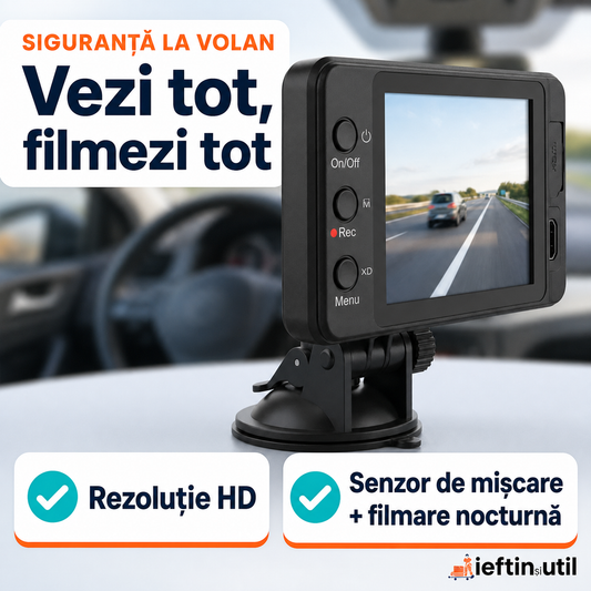 K6000 – Cameră auto supraveghere trafic HD, senzor de mișcare și filmare pe timp de noapte