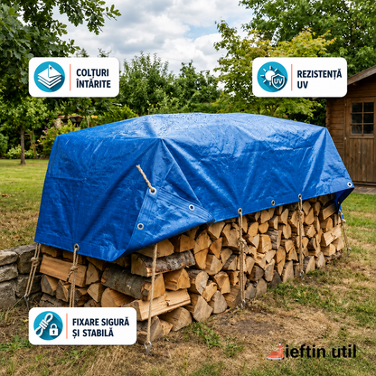 PRELATĂ IMPERMEABILĂ 3×4M - PROTECȚIE LA PLOAIE ȘI SOARE