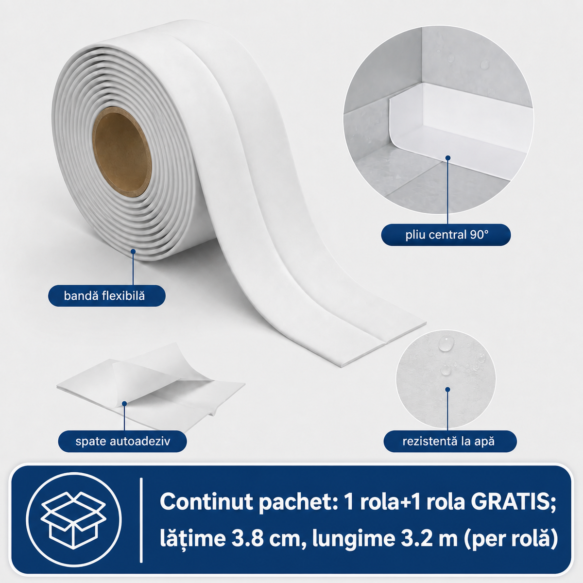1+1 GRATIS - BANDĂ ETANȘARE BAIE - SCAPI DE MUCEGAI DEFINITIV (MOULDSTOP)