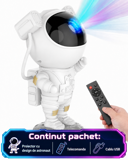 PROIECTOR NIGHT LIGHT ASTRONAUT - MAGIE ÎN CAMERA COPIILOR (STARS PROIECTOR)