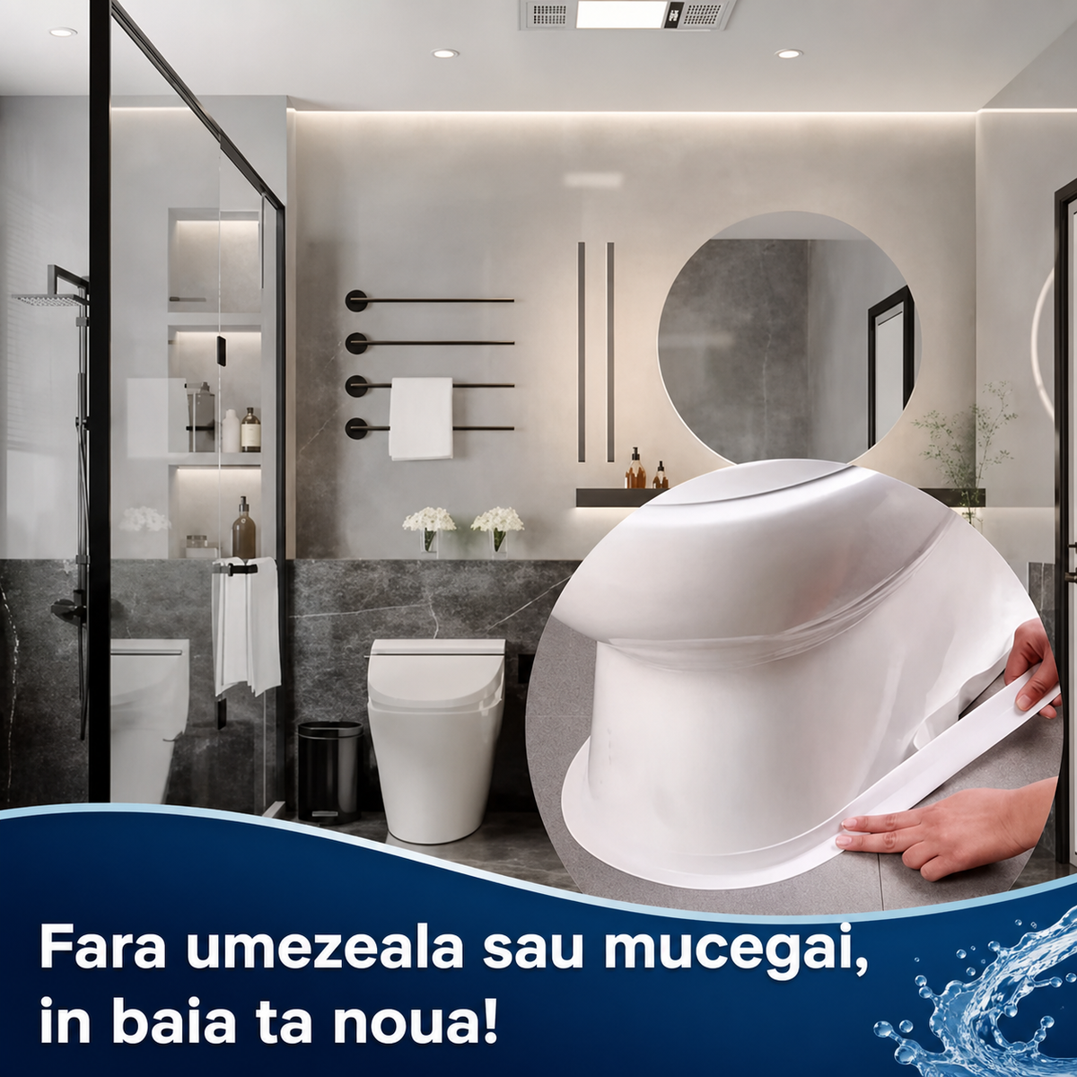1+1 GRATIS - BANDĂ ETANȘARE BAIE - SCAPI DE MUCEGAI DEFINITIV (MOULDSTOP)