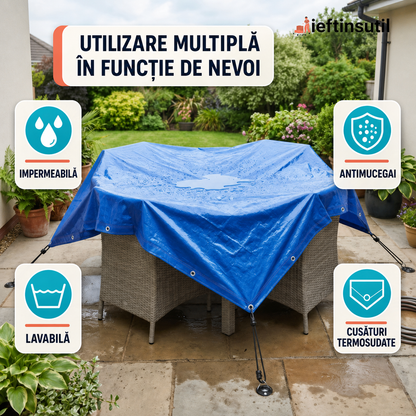 PRELATĂ IMPERMEABILĂ 3×4M - PROTECȚIE LA PLOAIE ȘI SOARE