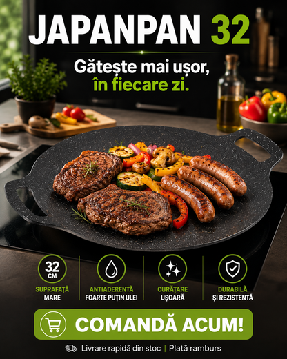1+1! PLITĂ JAPONEZĂ ANTIADERENTĂ - GĂTEȘTE UNIFORM (JAPANPAN)